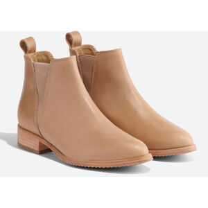 Women's Nisolo Leather Eva Chelsea Boots Size 7.5 Almond